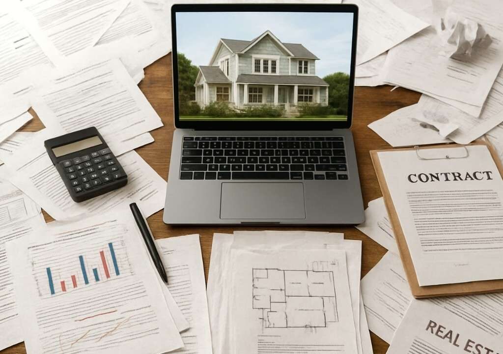 Paperwork showing the challenges real estate agents face in managing real estate transactions manually