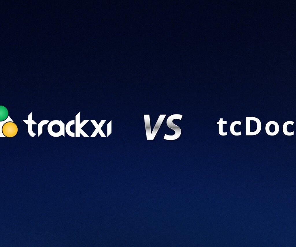 Trackxi vs tcDocs blog banner