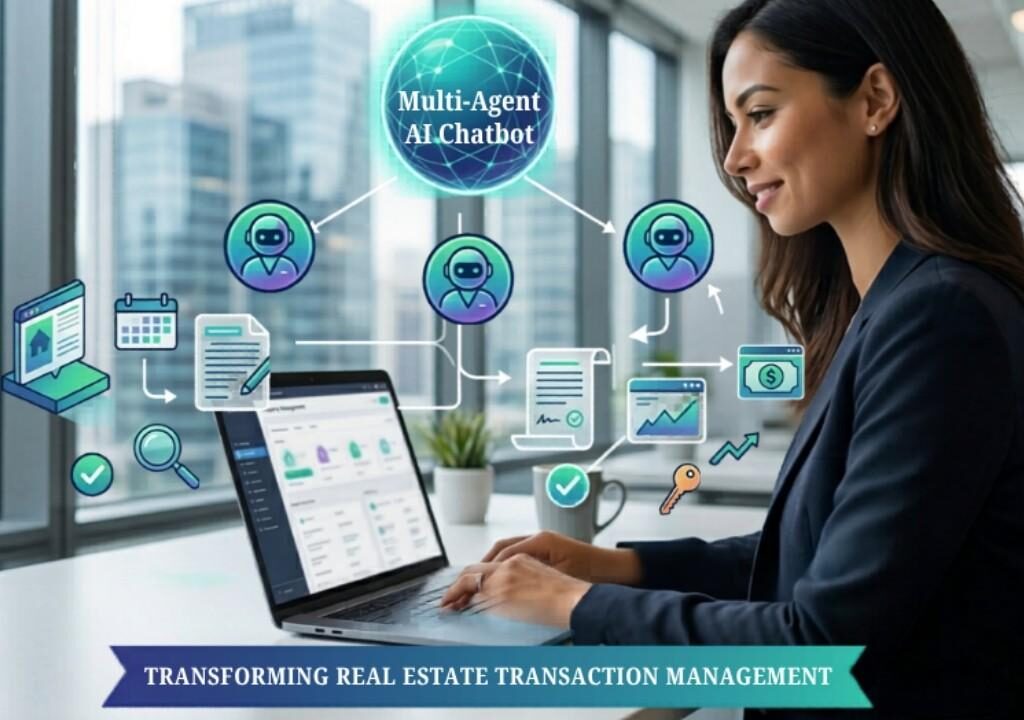 Real estate agent using a Multi-Agent AI chatbot to streamline their real estate transaction management
