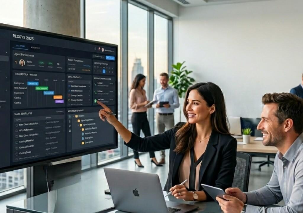 Brokerages tracking transaction progress on a centralized real estate brokerage management software dashboard in 2026