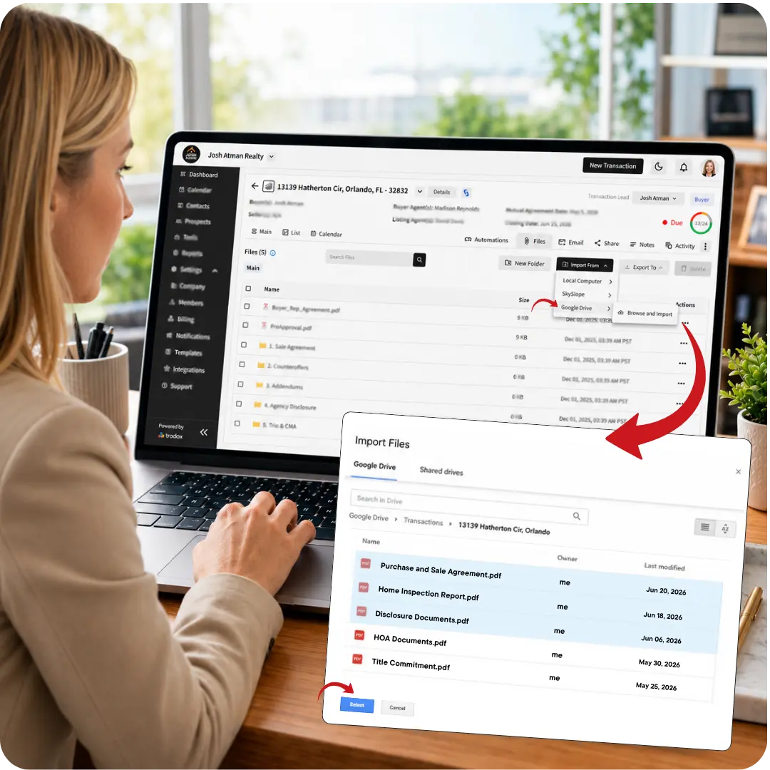 Trackxi + Google Drive Integration | Real Estate File Sync